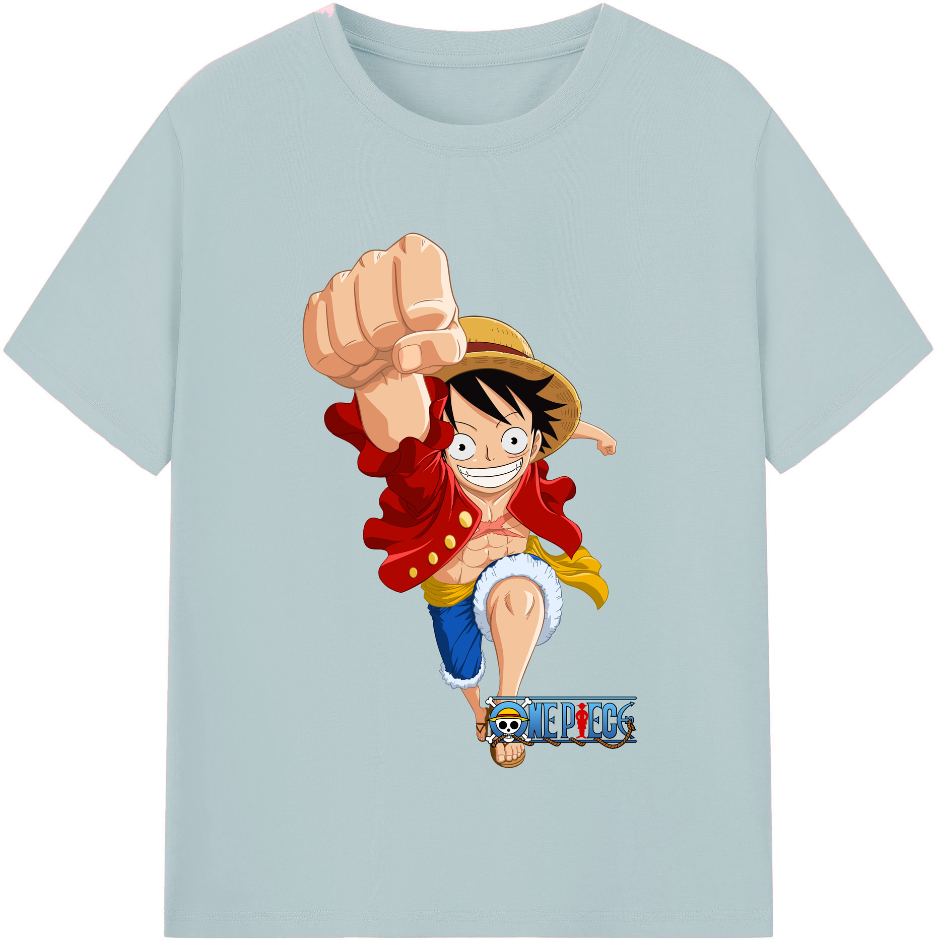 ワンピース モンキー・D・ルフィ ONE PIECE Monkey D. Luffy 綿100％半袖Tシャツ（フロントプリント）
